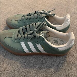 Adidas White and Green Shoes